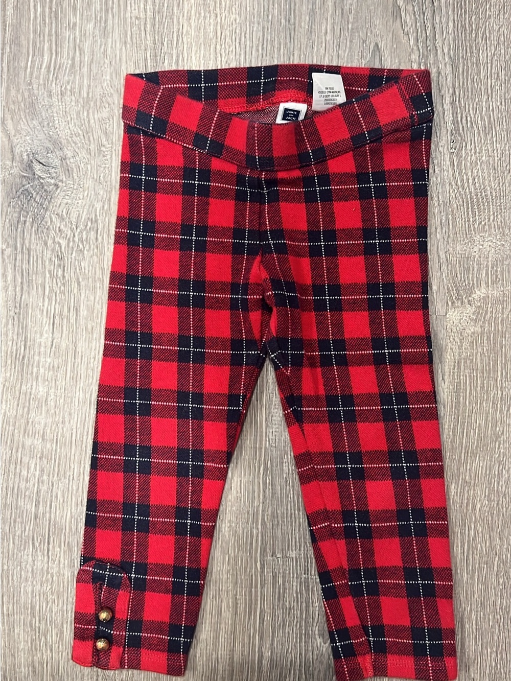 Janie and Jack 2T GUC Red Plaid Kids Leggings - Cozy Holiday Bottoms